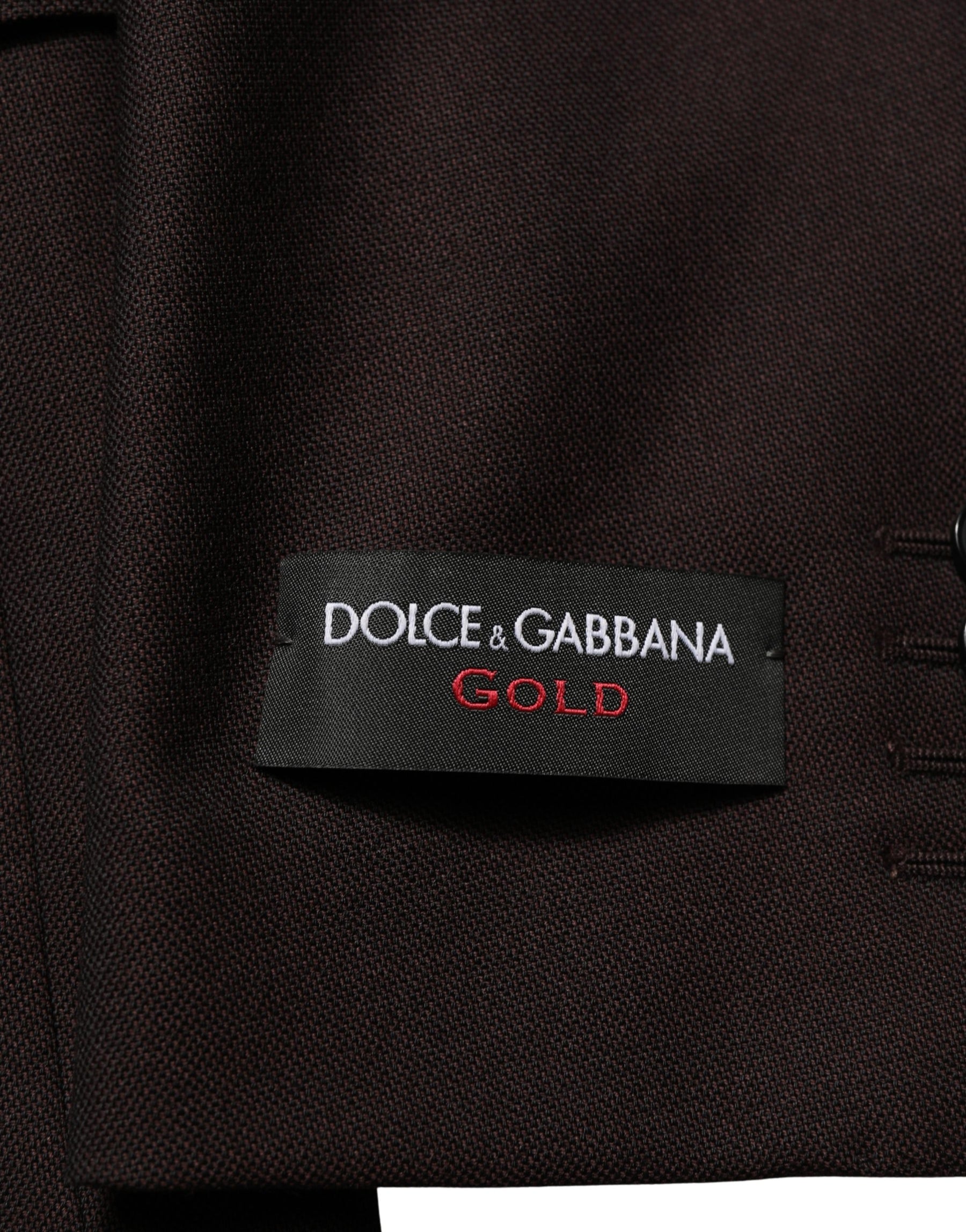 Dolce & Gabbana Brown Wool GOLD Single Breasted Men Jacket | Regal Royce