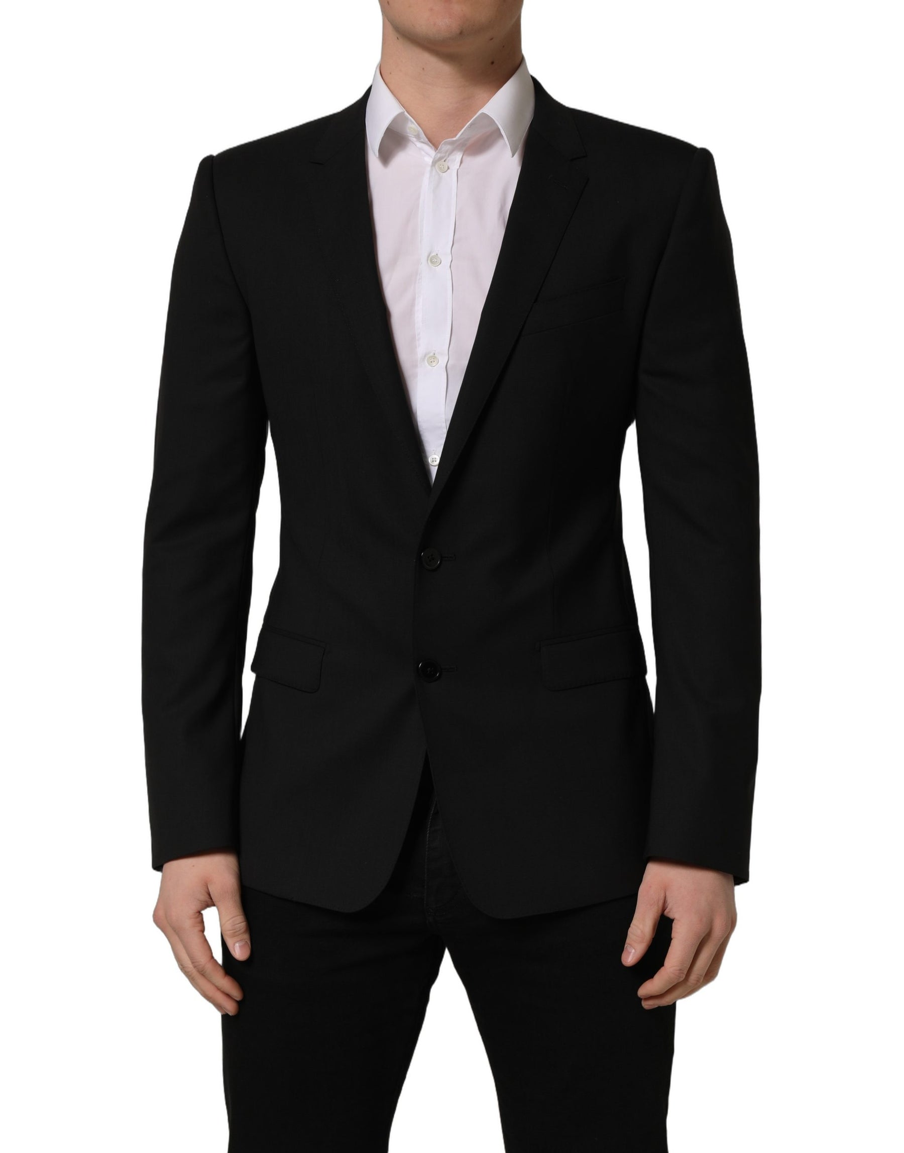 Dolce & Gabbana Black Wool Single Breasted Blazer Jacket | Regal Royce