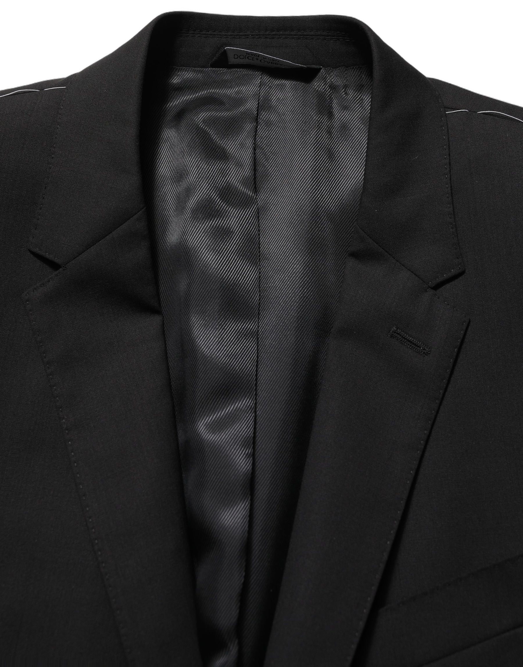 Dolce & Gabbana Black Wool Single Breasted Blazer Jacket | Regal Royce