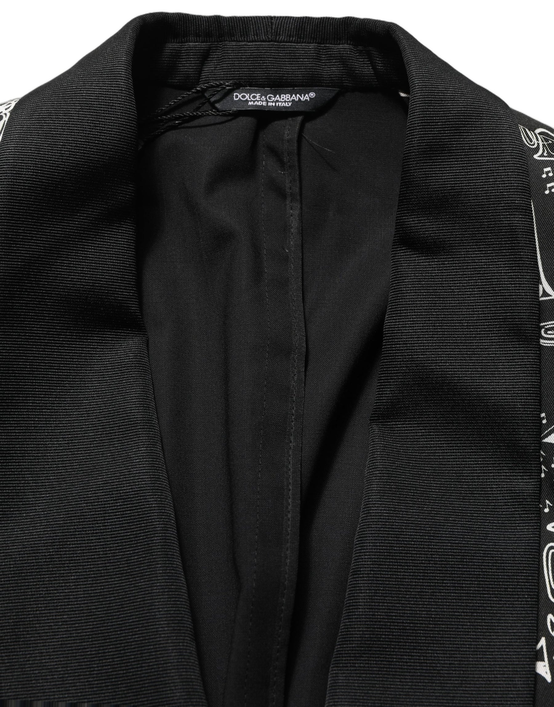 Dolce & Gabbana Black Crystal Embellished Coat Blazer Jacket | Regal Royce