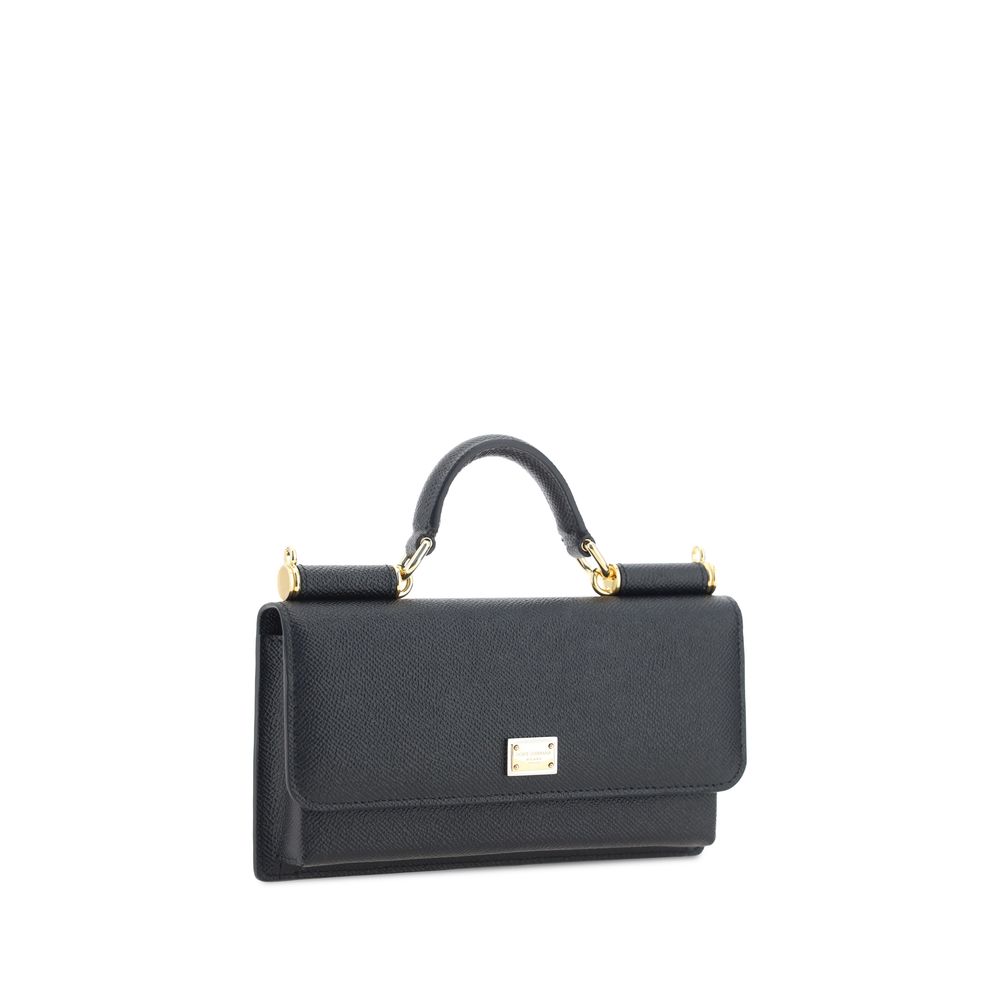 Dolce & Gabbana Black Calf Leather Bos Taurus Shoulder Bag | Regal Royce