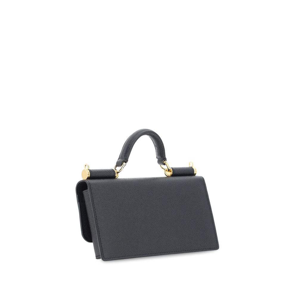 Dolce & Gabbana Black Calf Leather Bos Taurus Shoulder Bag | Regal Royce