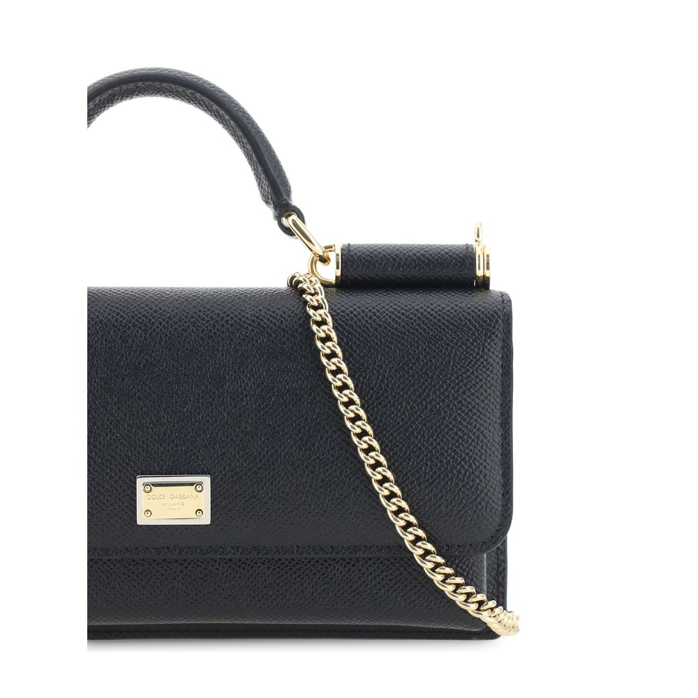 Dolce & Gabbana Black Calf Leather Bos Taurus Shoulder Bag | Regal Royce