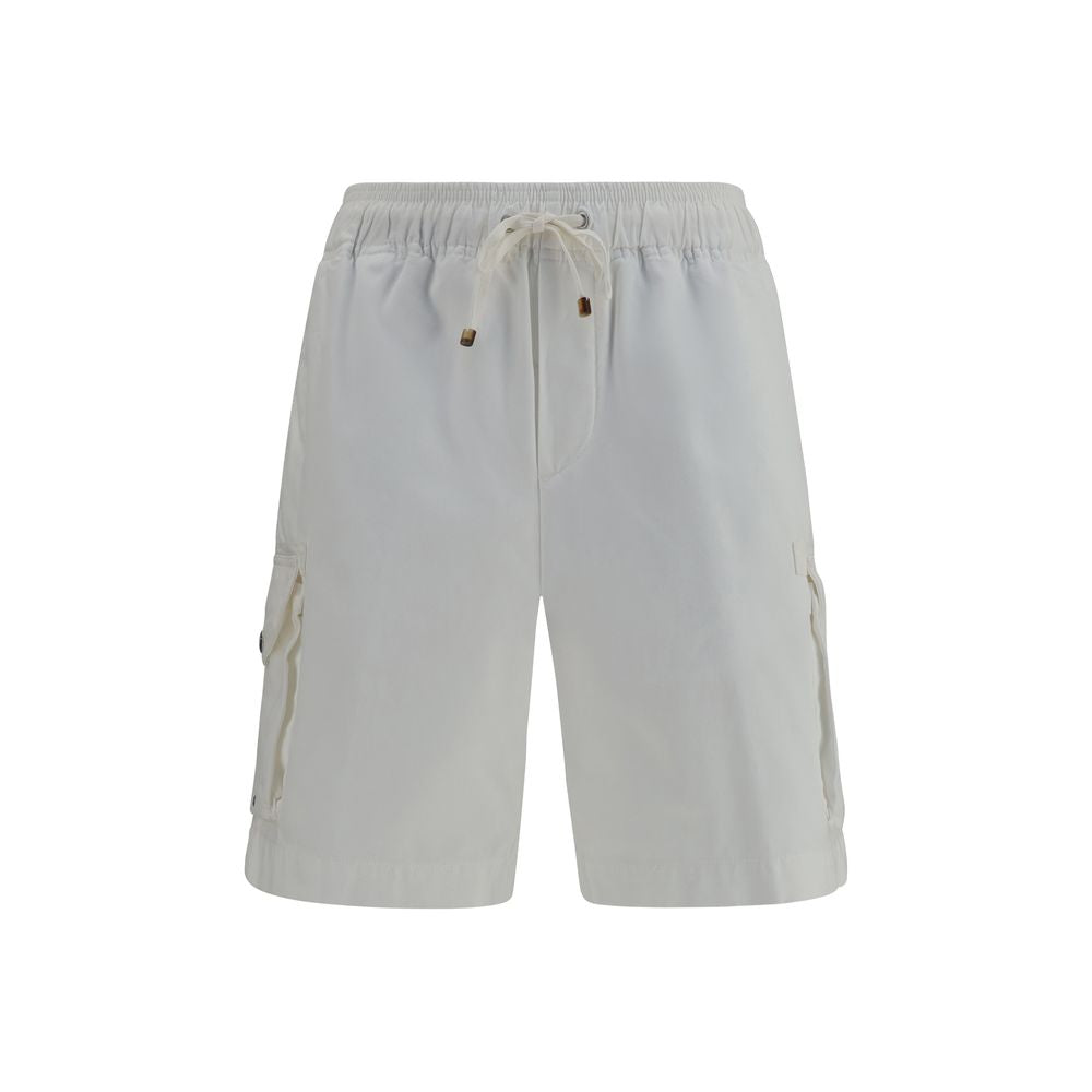 Brunello Cucinelli White Cotton Bermuda Shorts | Regal Royce