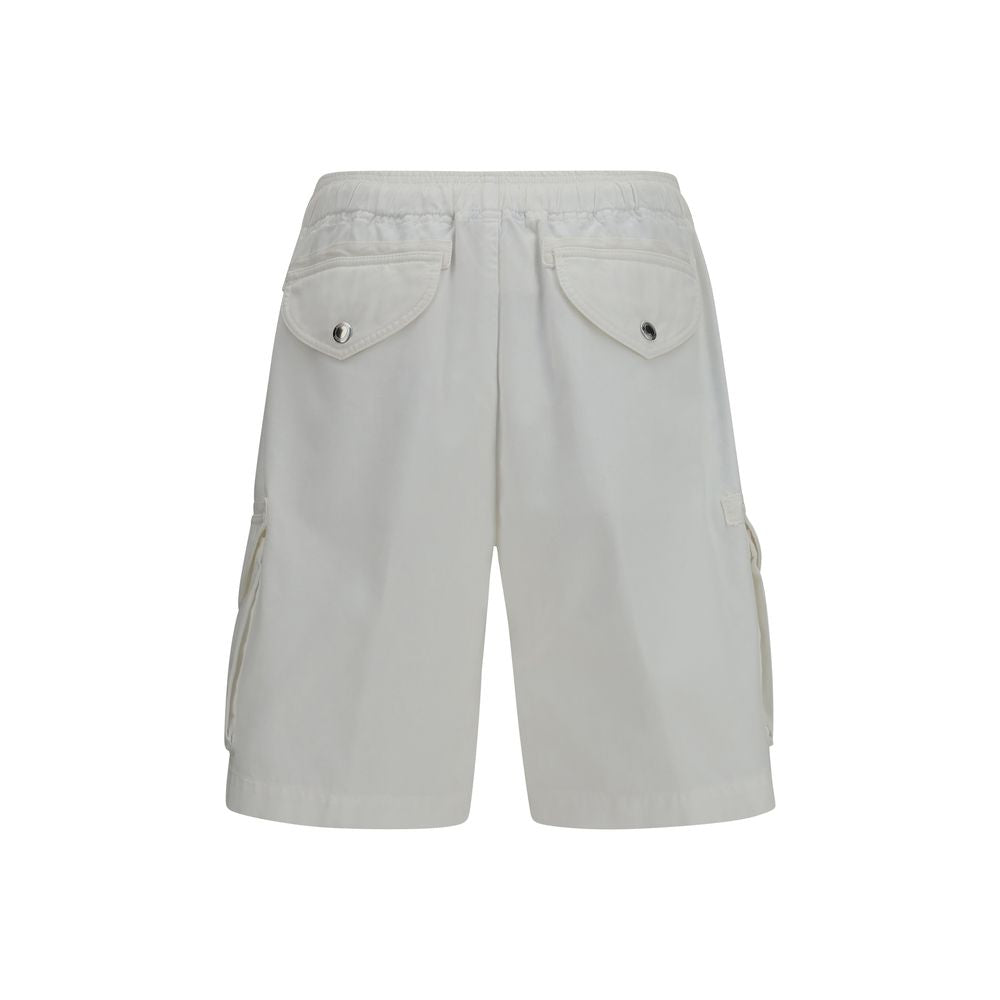 Brunello Cucinelli White Cotton Bermuda Shorts | Regal Royce