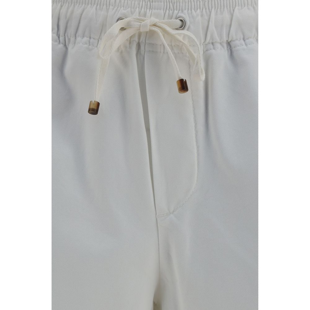 Brunello Cucinelli White Cotton Bermuda Shorts | Regal Royce