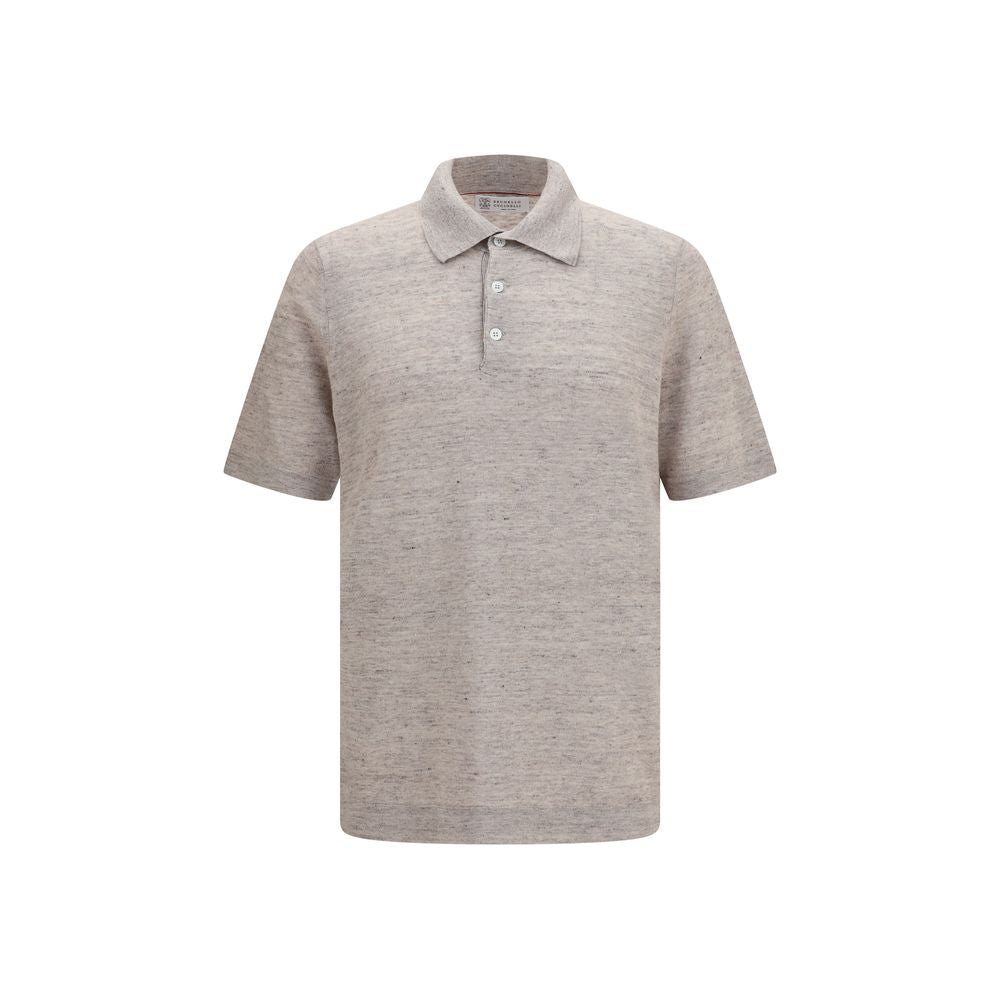 Brunello Cucinelli Beige Linen Polo Shirt | Regal Royce