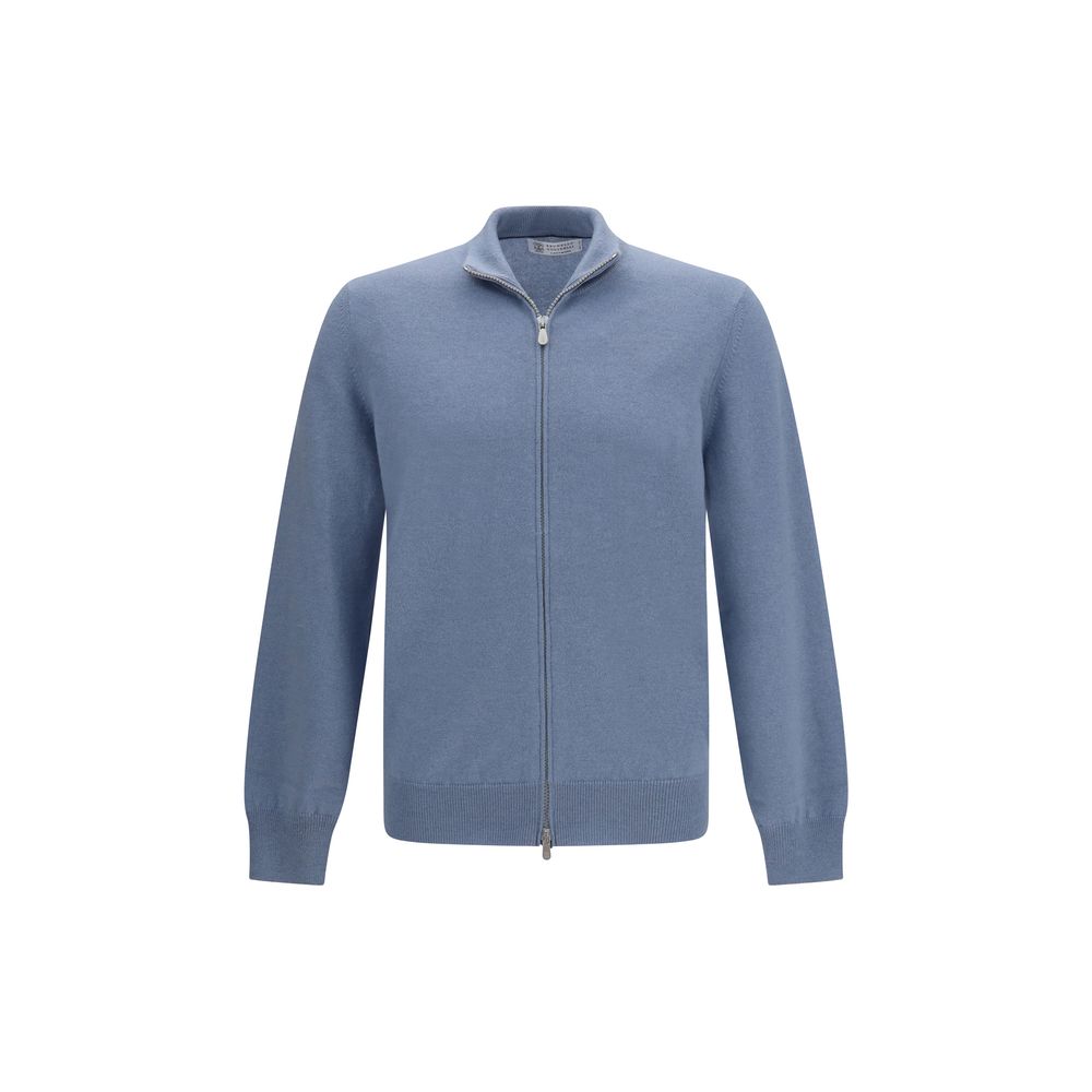 Brunello Cucinelli Blue Cashmere Cardigan | Regal Royce