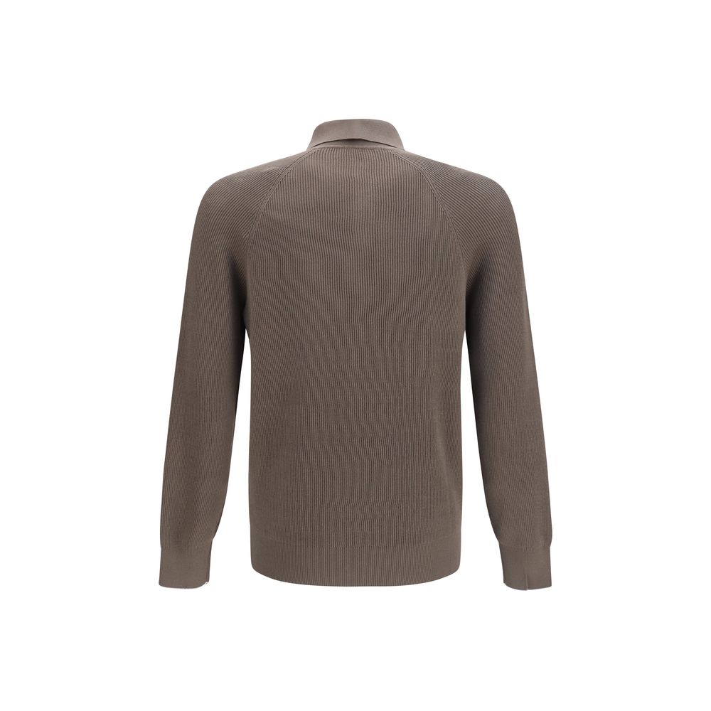 Brunello Cucinelli Brown Cotton Polo Shirt | Regal Royce