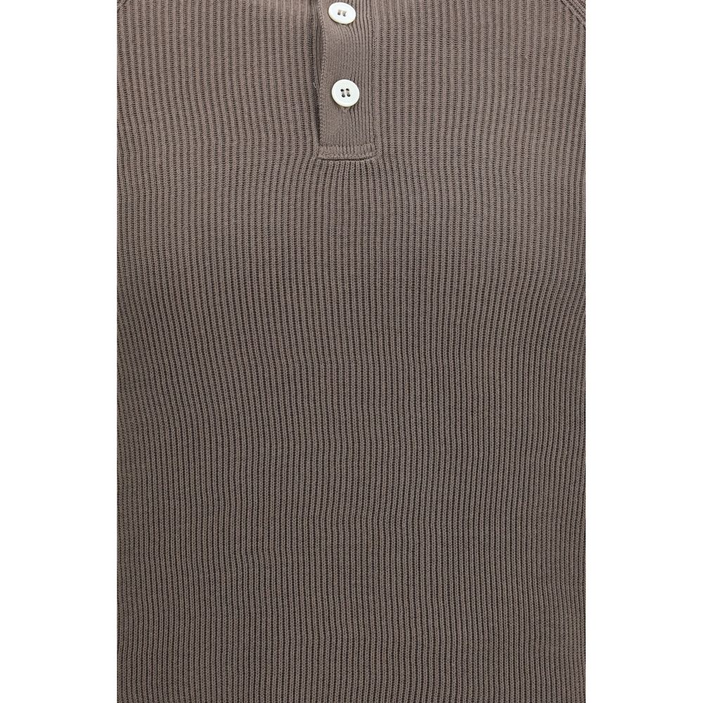Brunello Cucinelli Brown Cotton Polo Shirt | Regal Royce