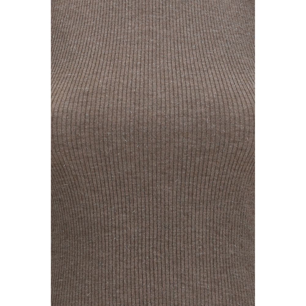 Brunello Cucinelli Brown Cashmere Sleeveles Sweater | Regal Royce