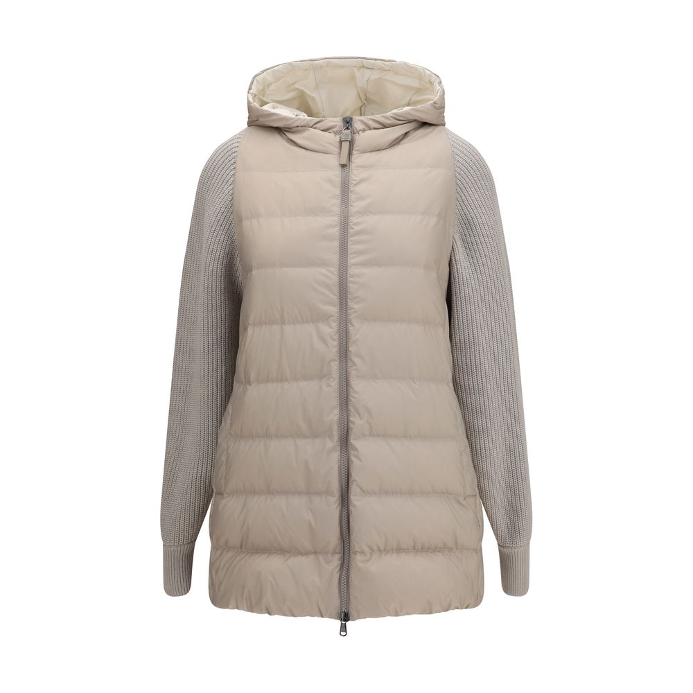Brunello Cucinelli Gray Polyester Full-Length Jacket | Regal Royce