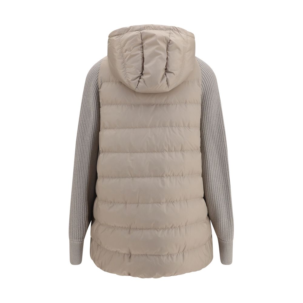 Brunello Cucinelli Gray Polyester Full-Length Jacket | Regal Royce