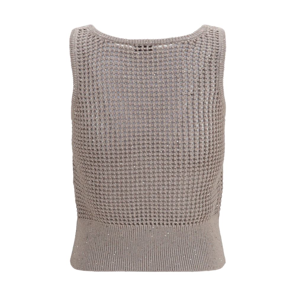 Brunello Cucinelli Beige Cotton Tank Tops | Regal Royce