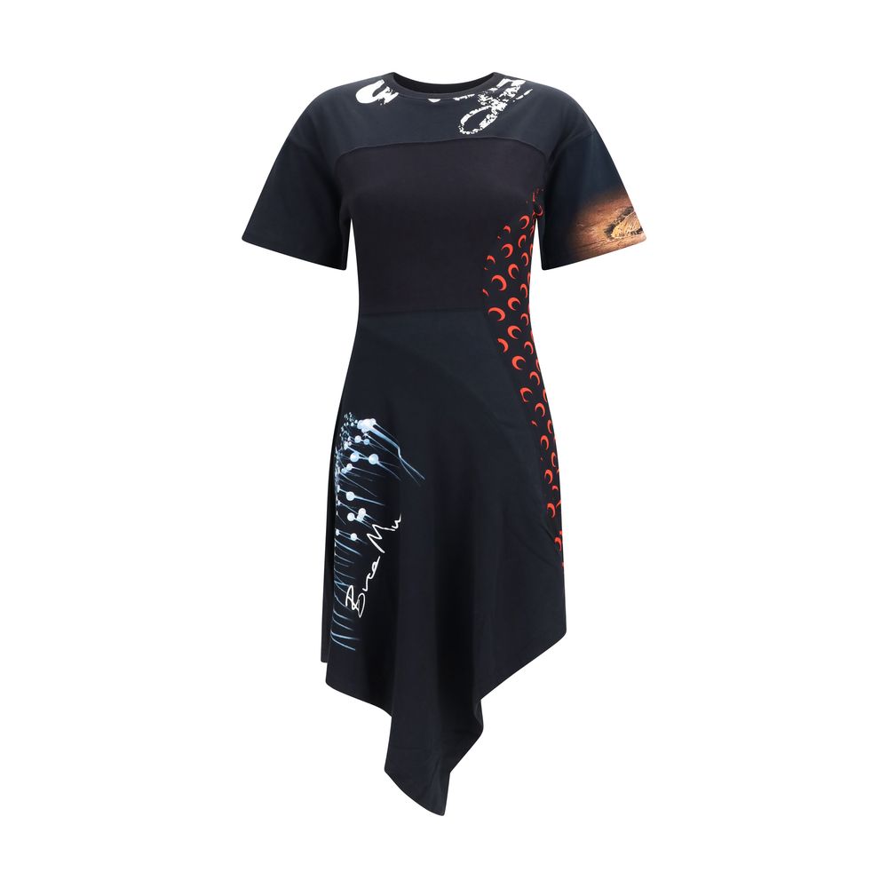Marine Serre Black Cotton Casual Dress | Regal Royce