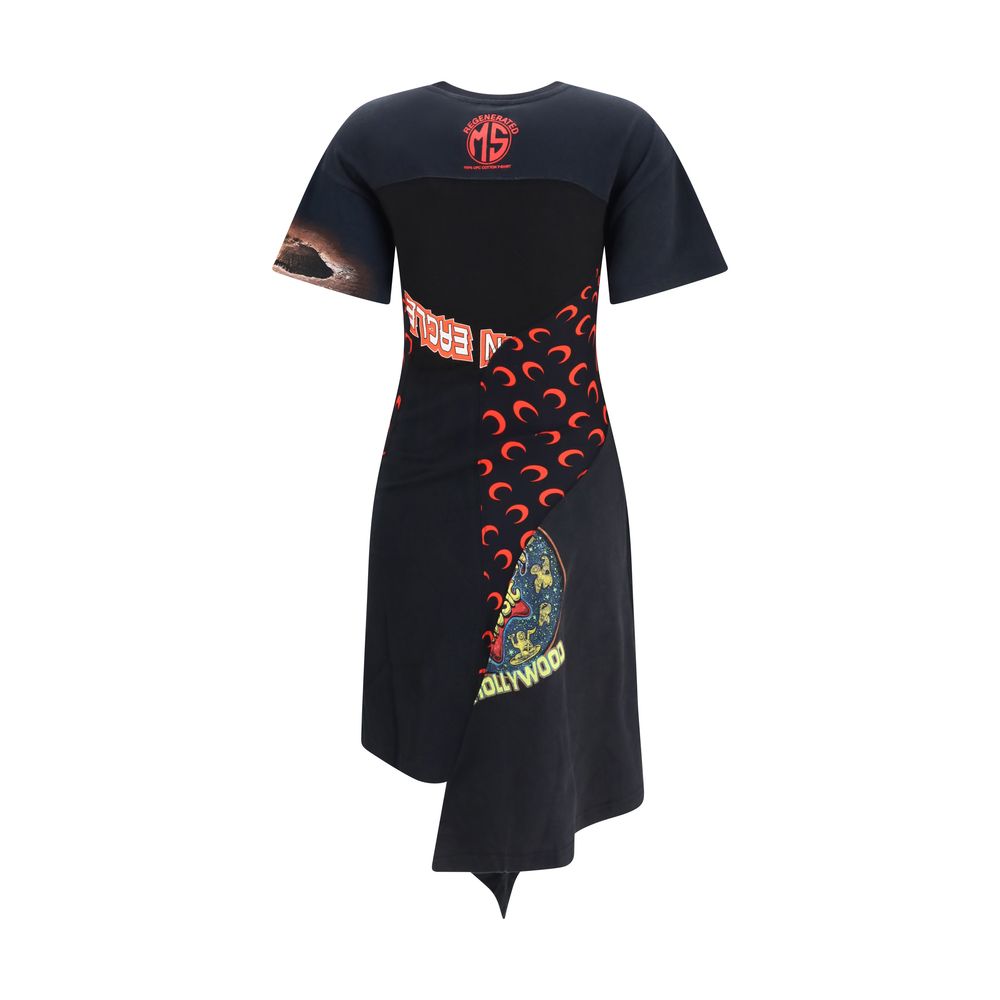 Marine Serre Black Cotton Casual Dress | Regal Royce