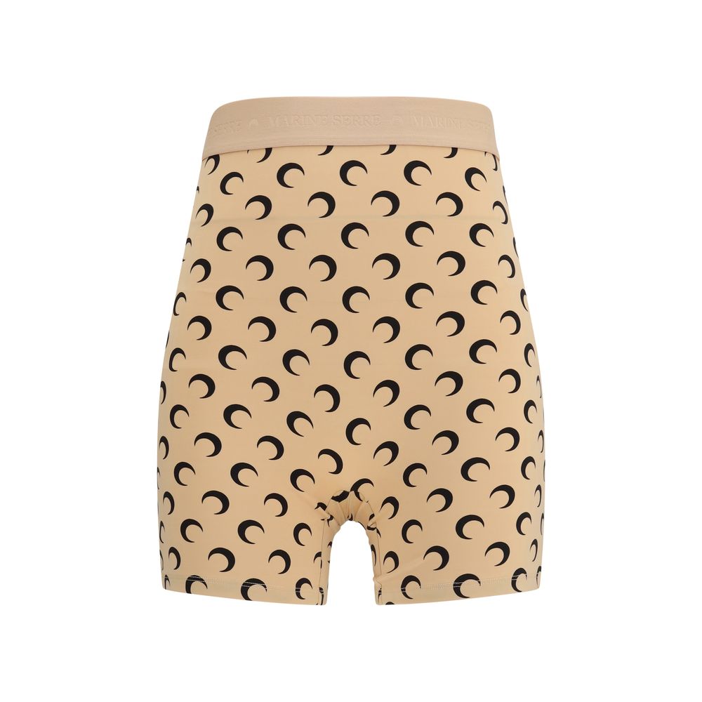 Marine Serre Beige Polyamide Bermuda Shorts | Regal Royce