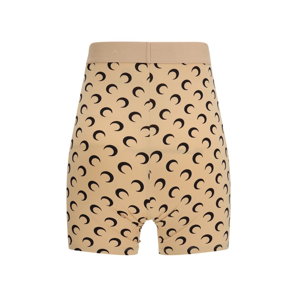 Marine Serre Beige Polyamide Bermuda Shorts | Regal Royce
