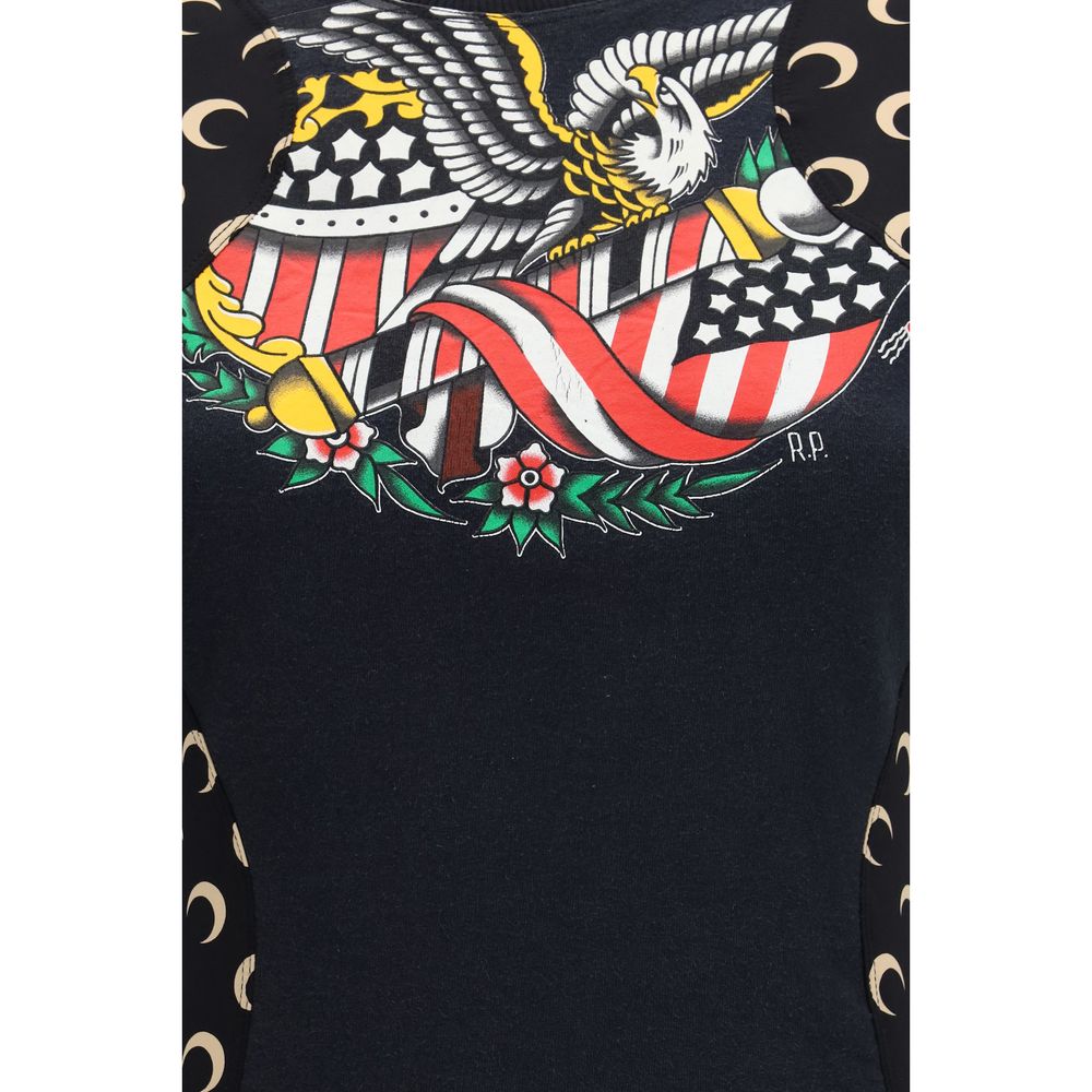 Marine Serre Black Cotton Casual Dress | Regal Royce