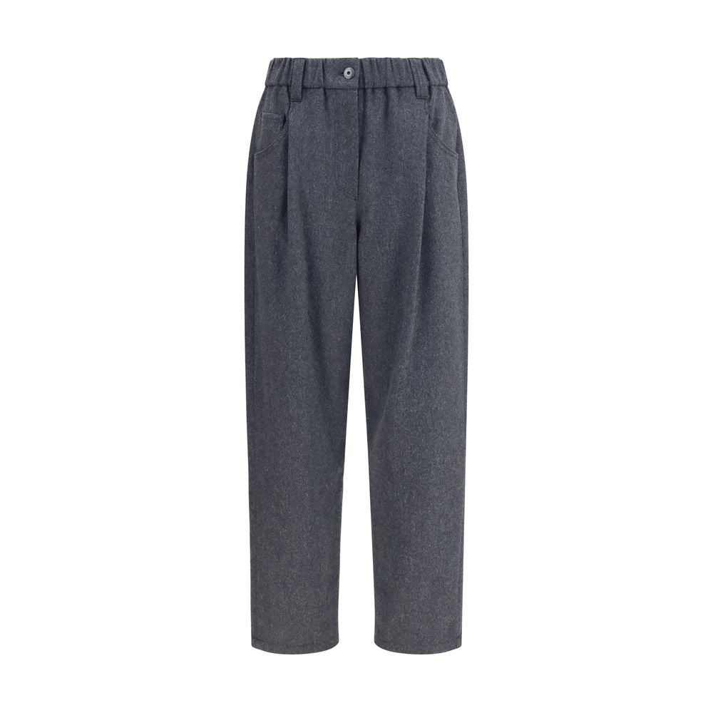 Brunello Cucinelli Gray Wool Oves Aries Casual Pants | Regal Royce