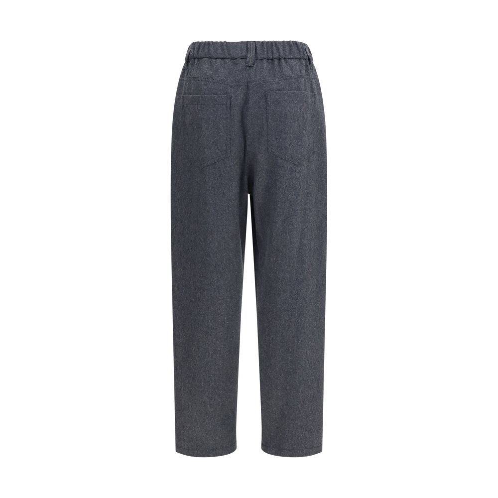 Brunello Cucinelli Gray Wool Oves Aries Casual Pants | Regal Royce