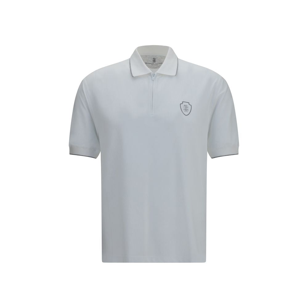 Brunello Cucinelli White Polyamide Polo Shirt | Regal Royce
