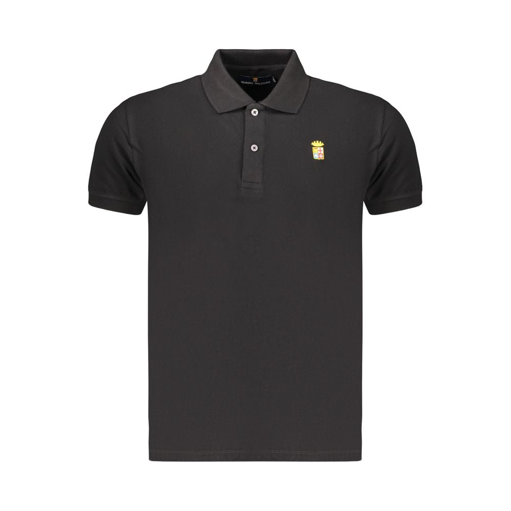 Marina Militare Black Cotton Mens Polo | Regal Royce