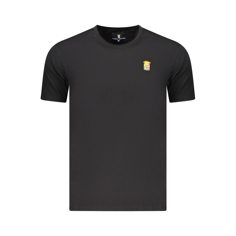Marina Militare Black Cotton Men's T-Shirt | Regal Royce