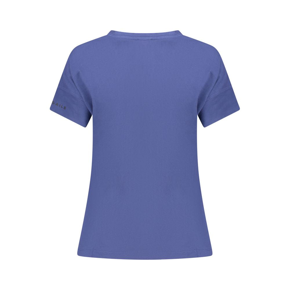 North Sails Blue Cotton Women T-Shirt | Regal Royce