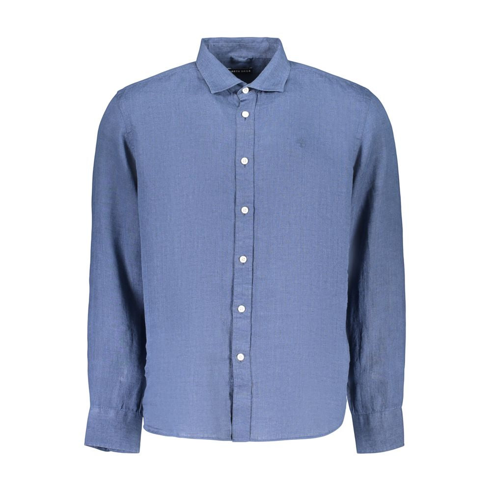 North Sails Blue Linen Men's Shirt | Regal Royce