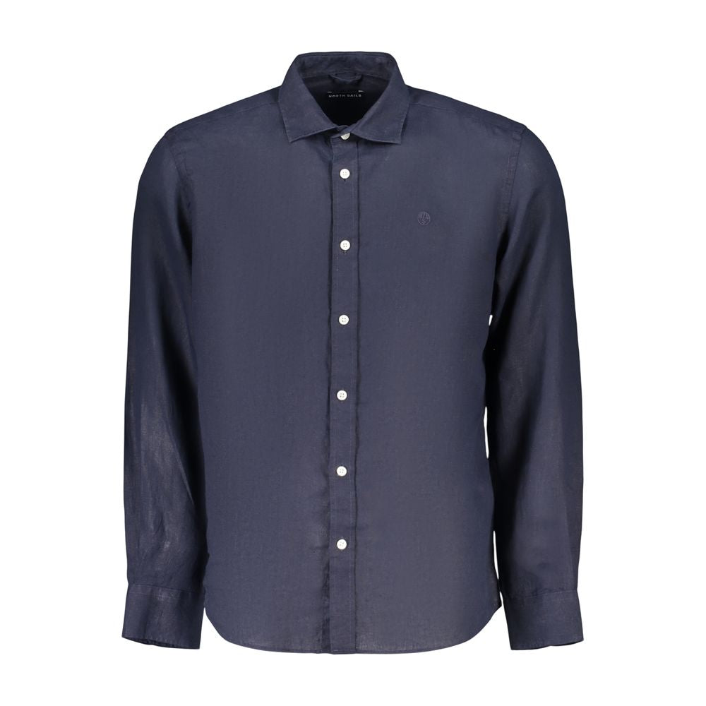 North Sails Blue Linen Men's Shirt | Regal Royce