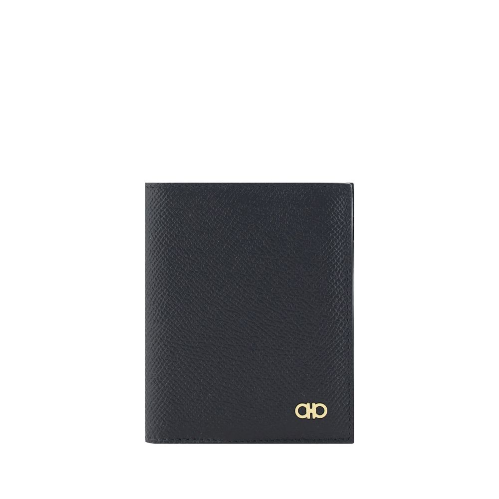 Ferragamo Black Calf Leather Bos Taurus Wallet | Regal Royce