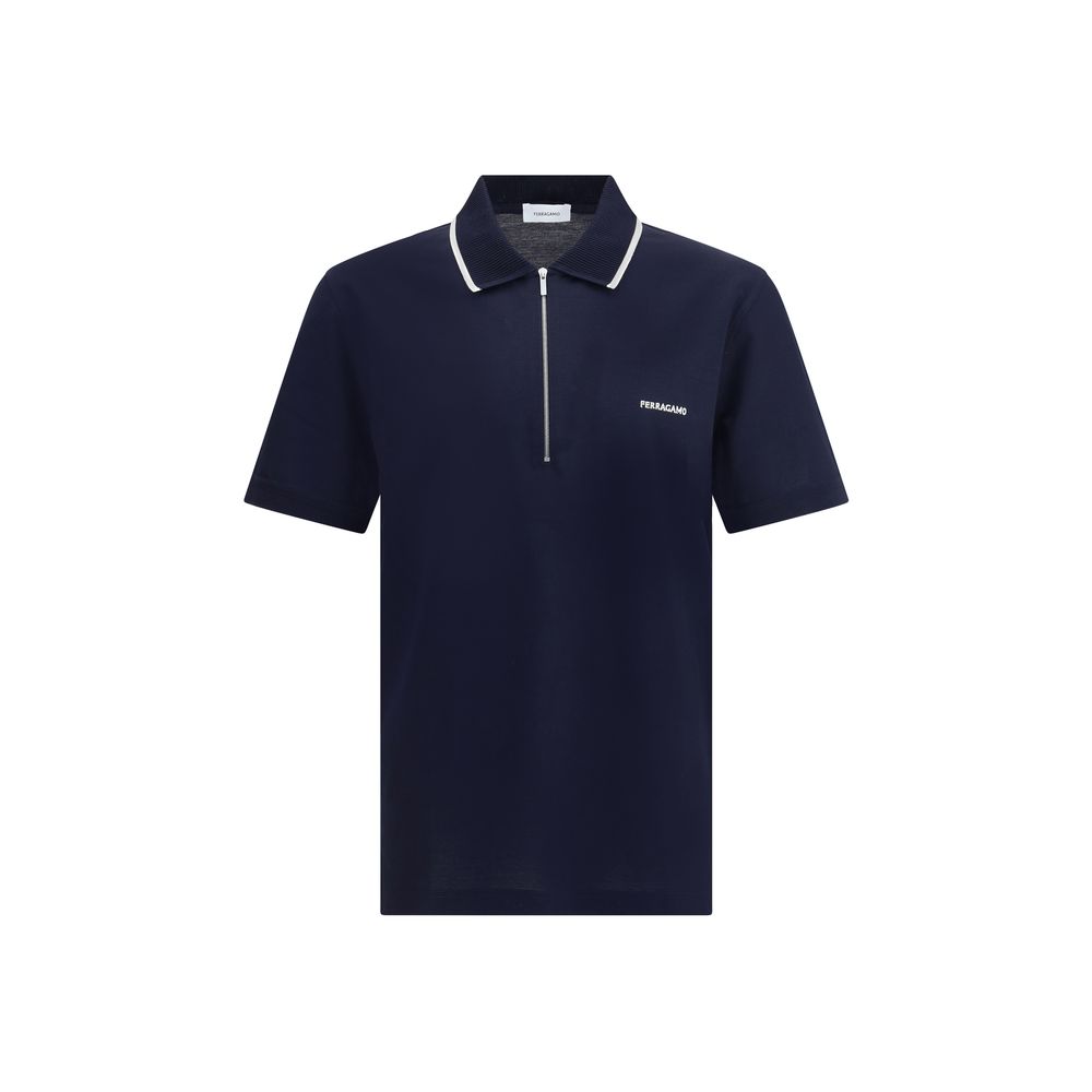Ferragamo Blue Cotton Polo Shirt | Regal Royce