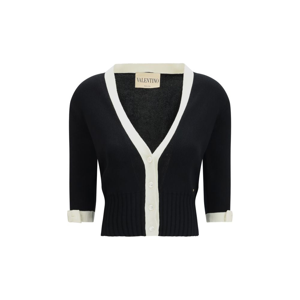 Valentino Black Cotton Cardigan | Regal Royce
