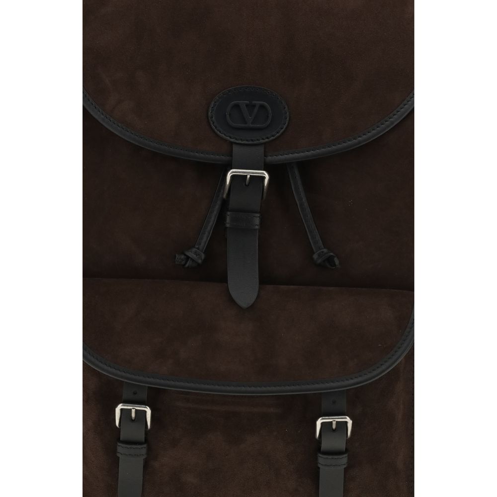 Valentino Garavani Brown Calf Leather Bos Taurus Backpack | Regal Royce