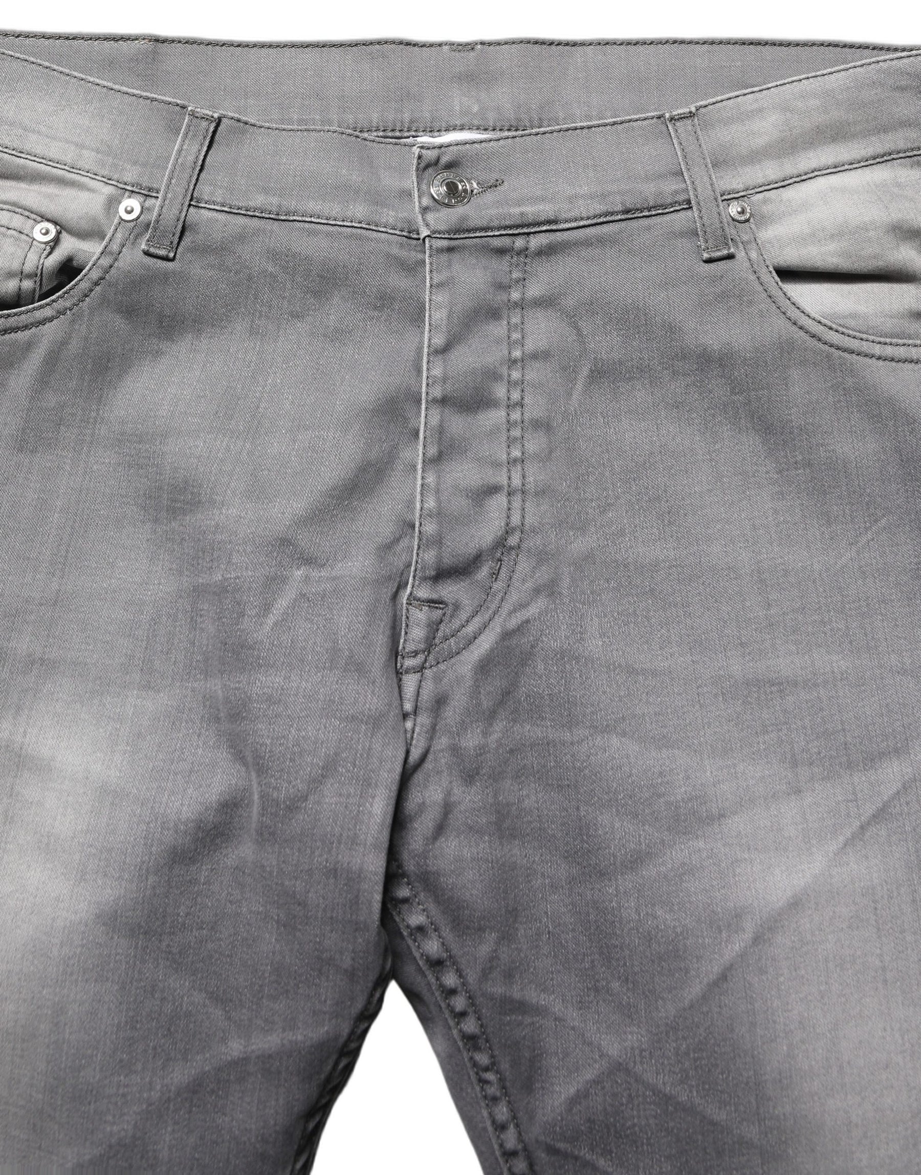 GF Ferre Gray Washed Mid Waist Straight Men Denim Trouser Jeans | Regal Royce