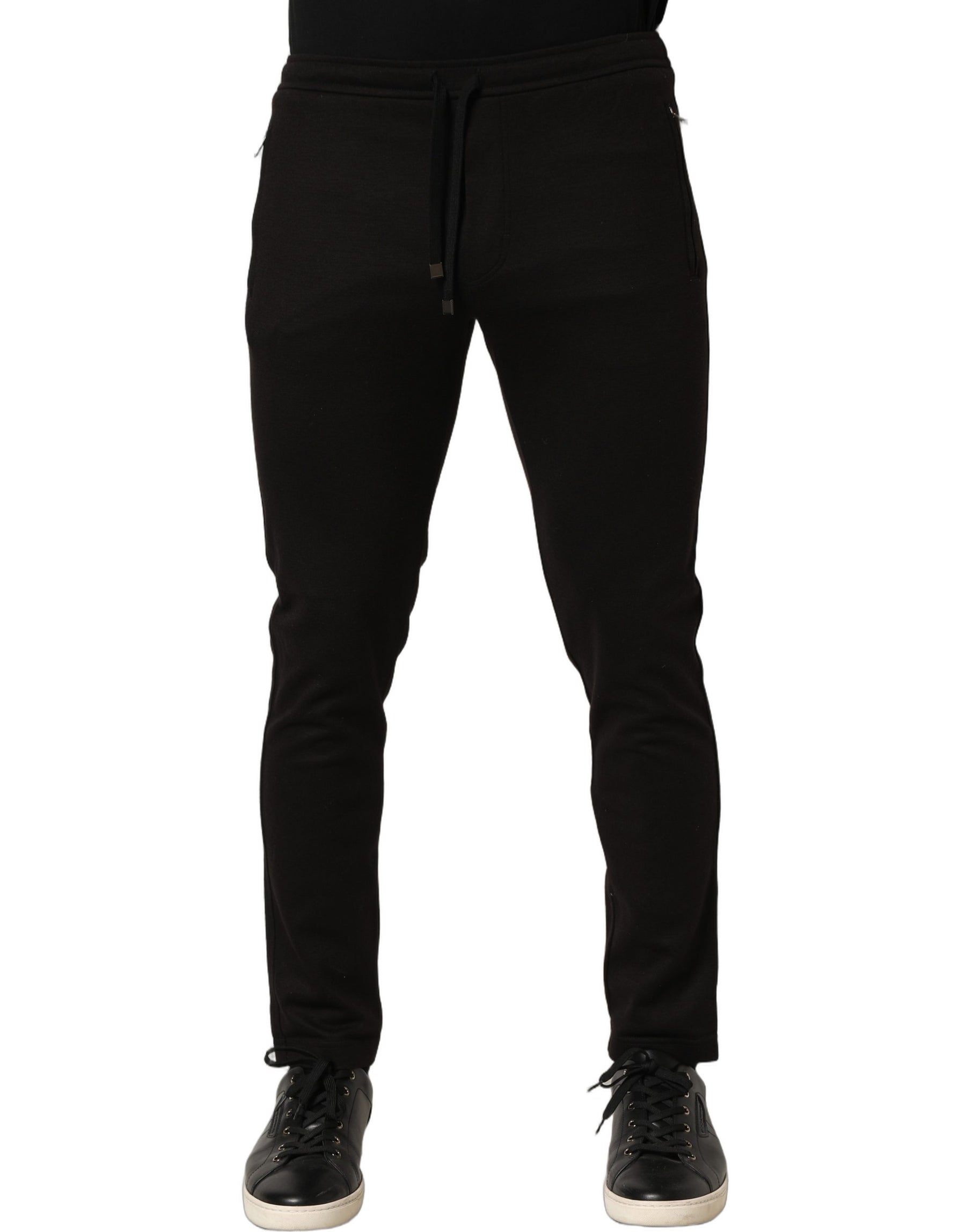 Dolce & Gabbana Black Wool Jogger Men Sweatpants Trouser Pants | Regal Royce