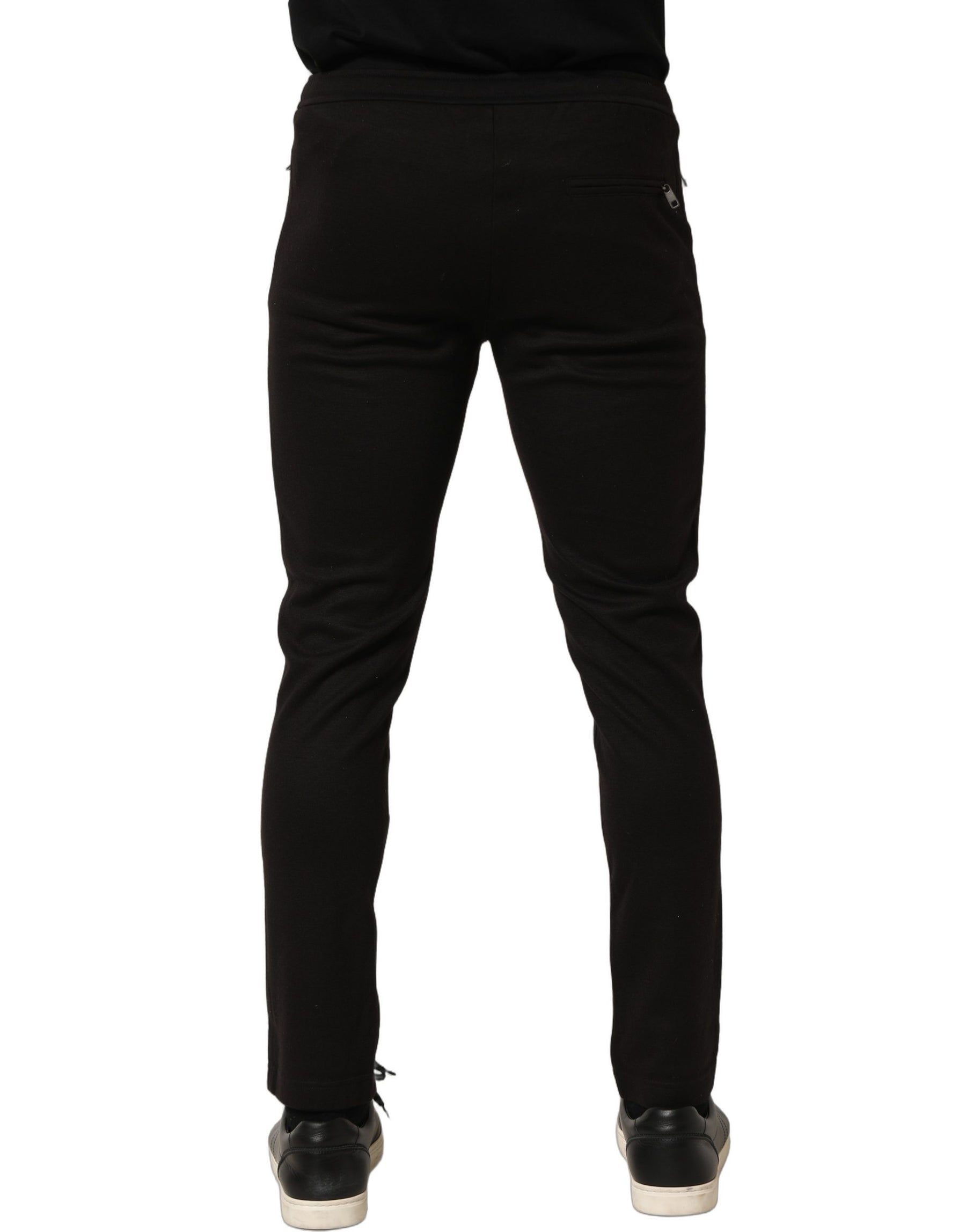 Dolce & Gabbana Black Wool Jogger Men Sweatpants Trouser Pants | Regal Royce