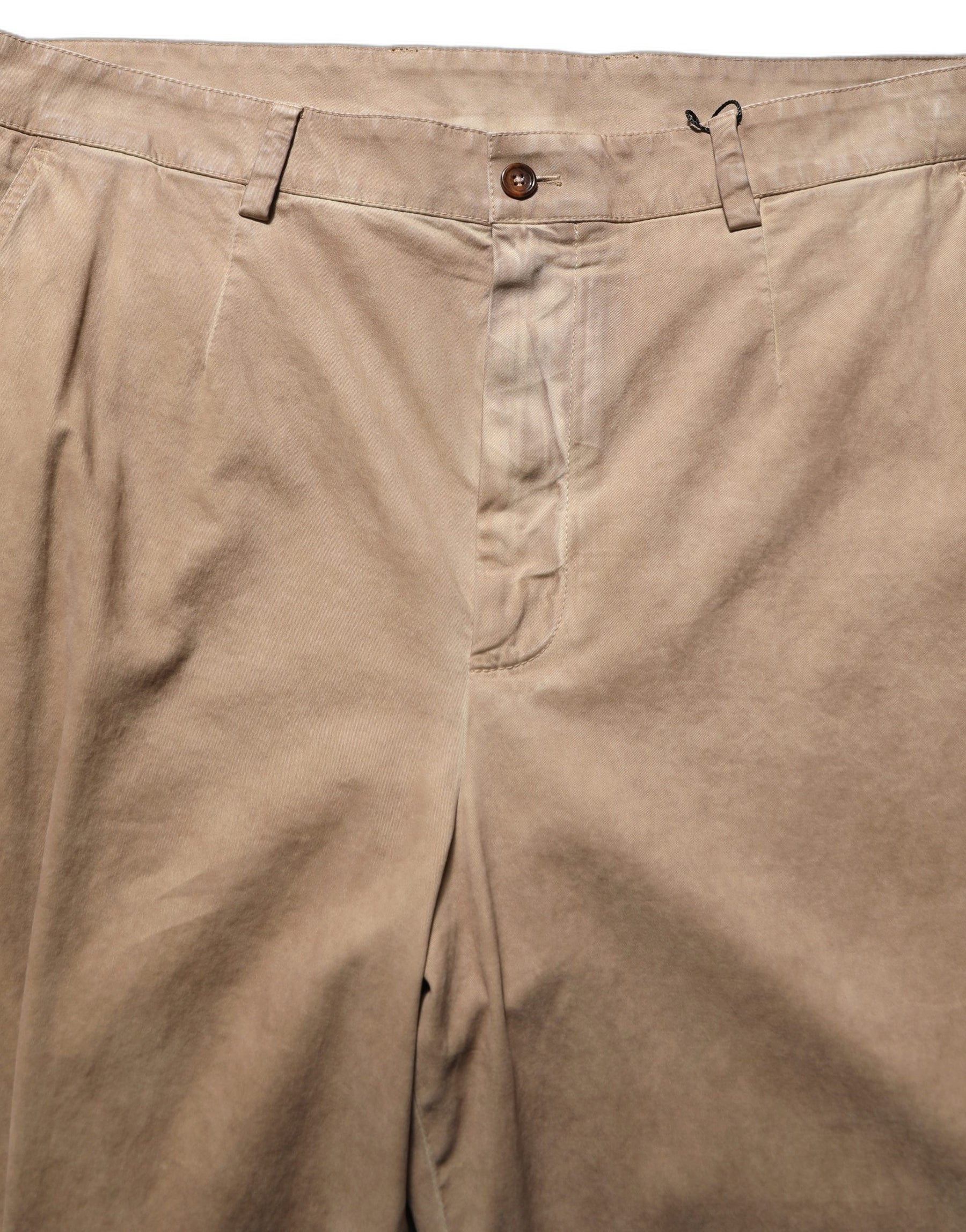 Domenico Tagliente Beige Cotton Straight Leg Men Trouser Pants | Regal Royce