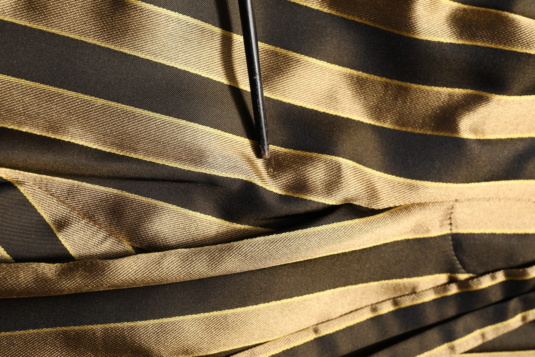 Dolce & Gabbana Gold Black Stripe Satin Tapered Leg Men Pants | Regal Royce