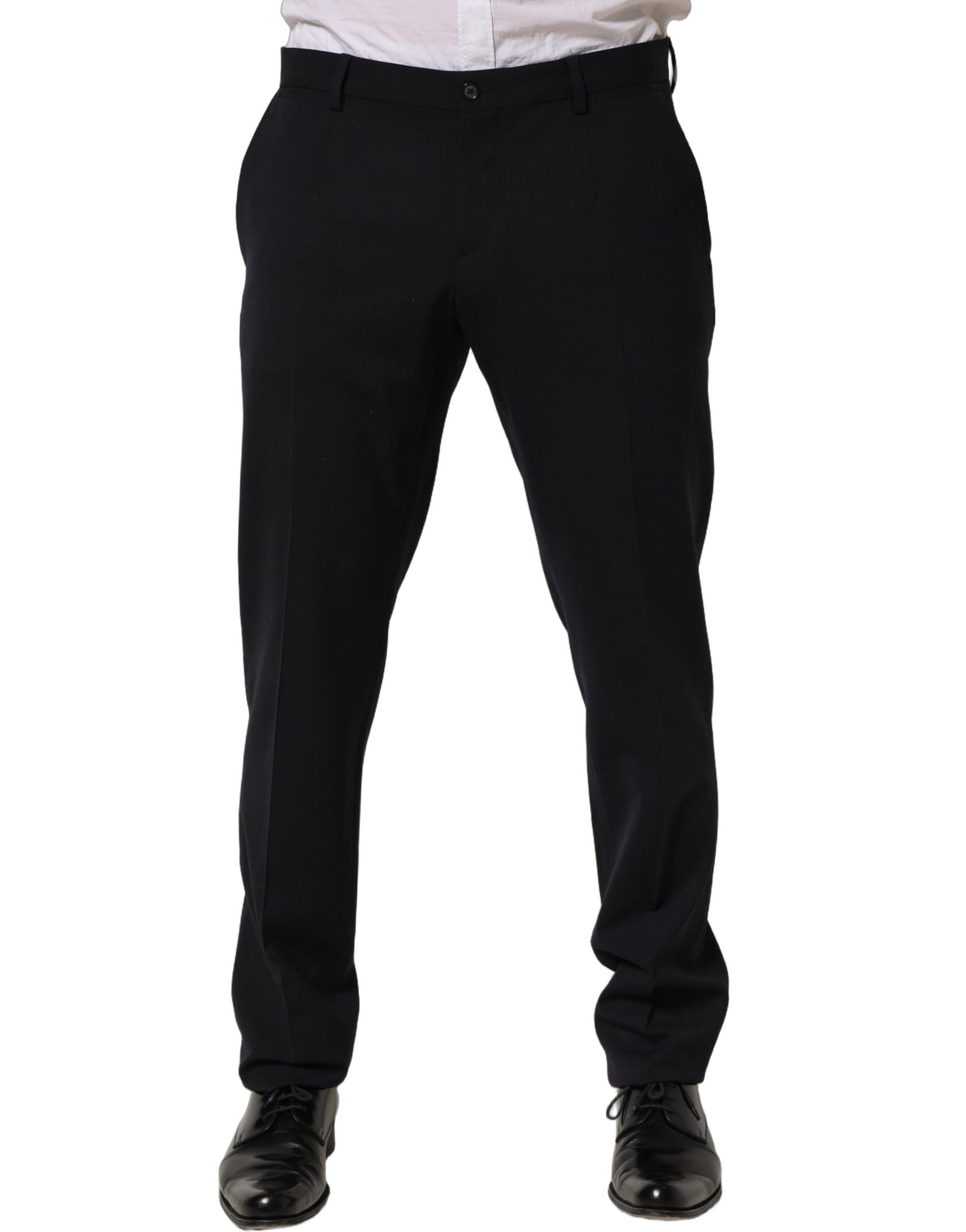 Dolce & Gabbana Black Wool Tapered Leg Dress Trouser Pants | Regal Royce