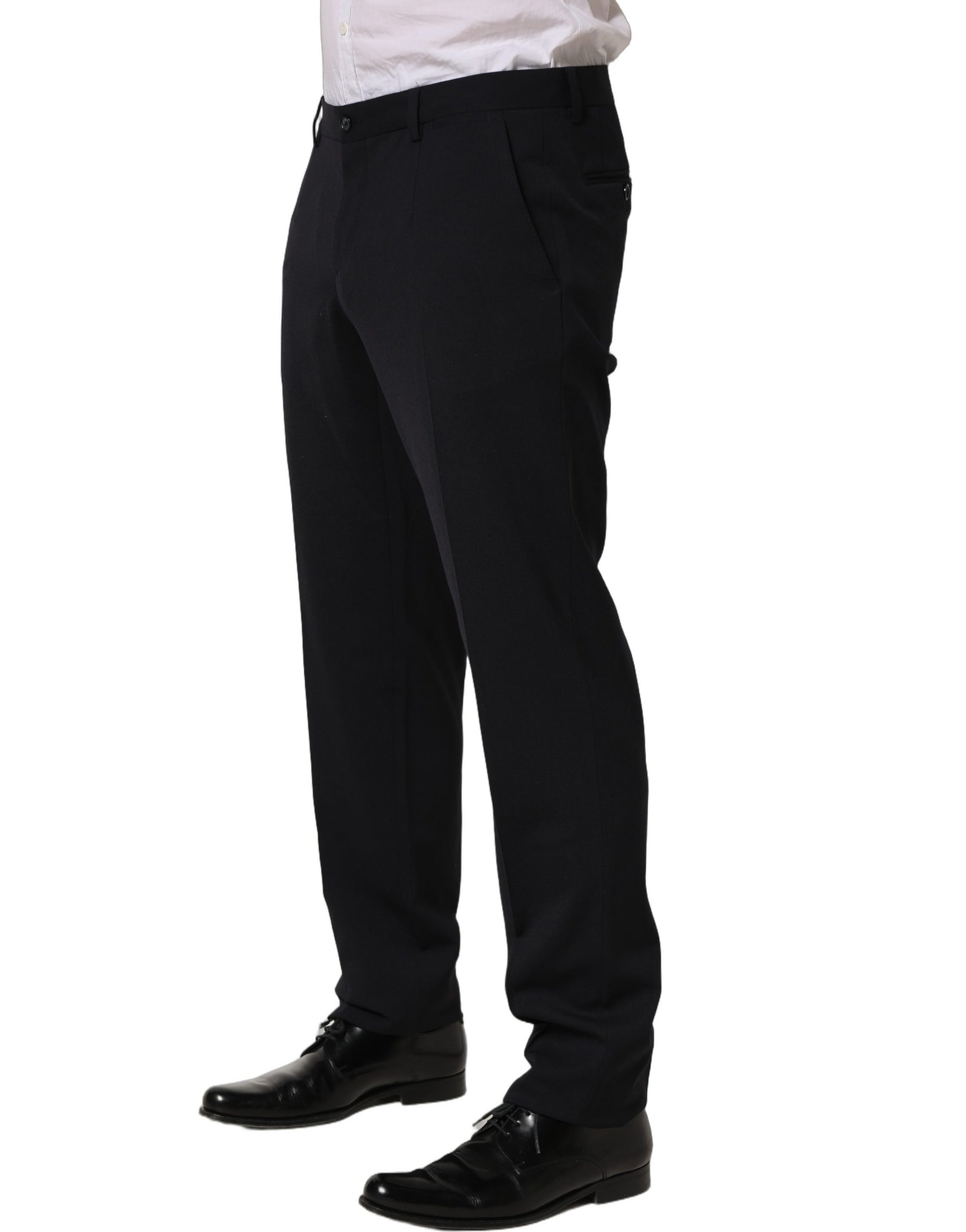 Dolce & Gabbana Black Wool Tapered Leg Dress Trouser Pants | Regal Royce