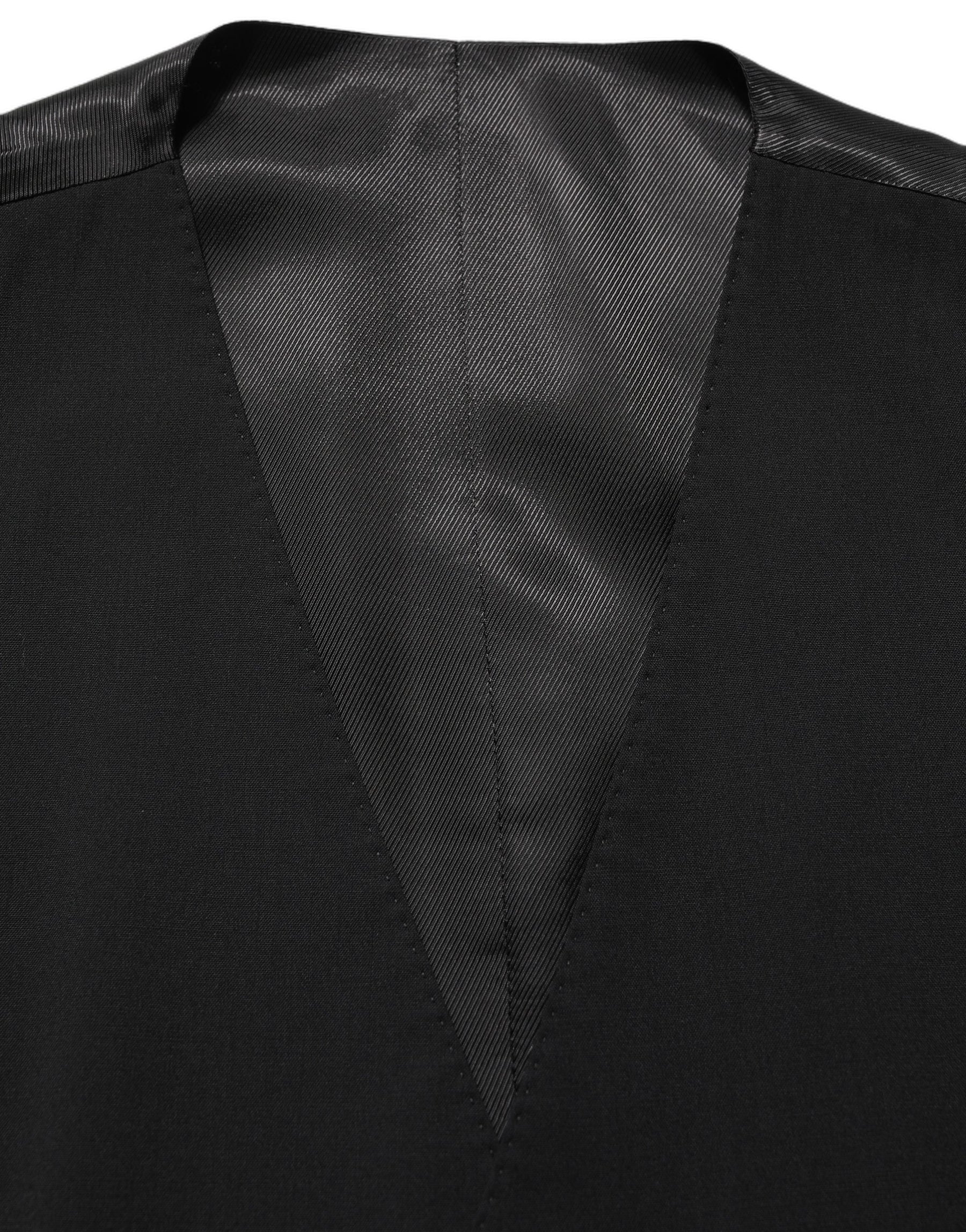 Dolce & Gabbana Black Wool Single Breasted Waistcoat Vest | Regal Royce