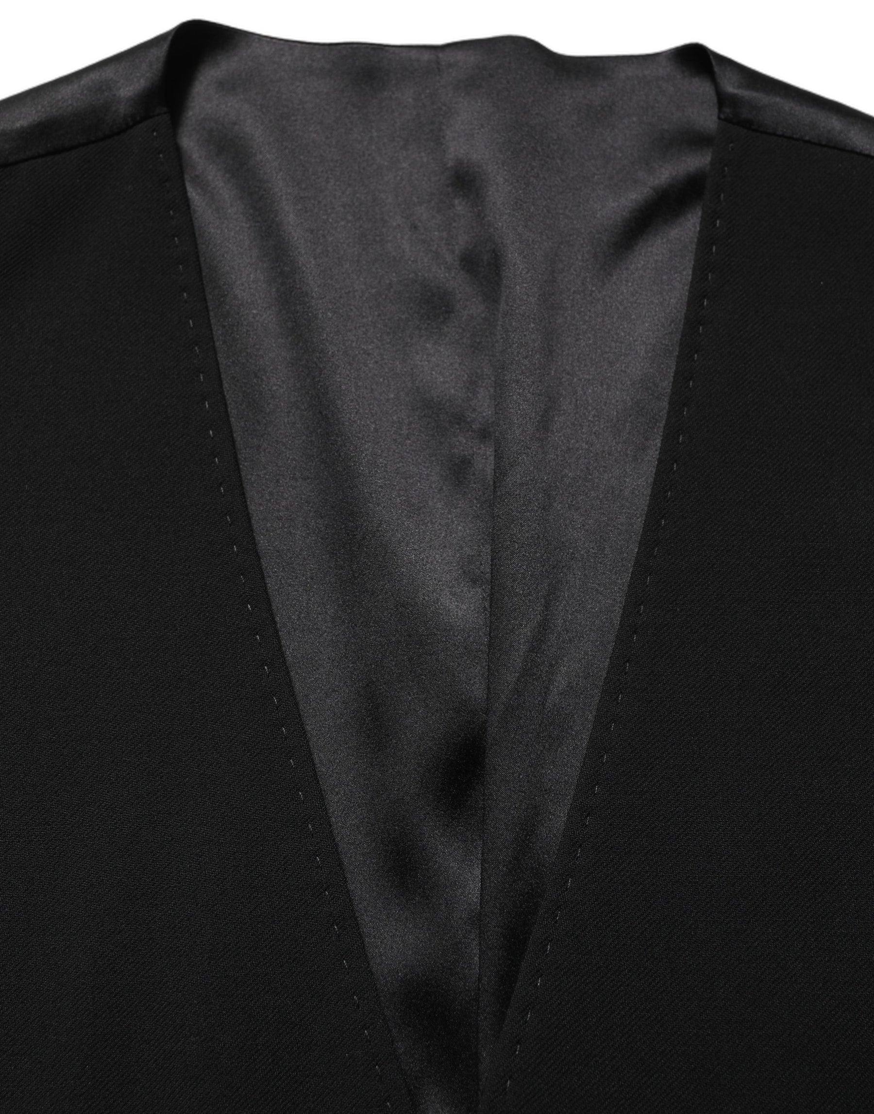 Dolce & Gabbana Black Wool Single Breasted Waistcoat Vest | Regal Royce