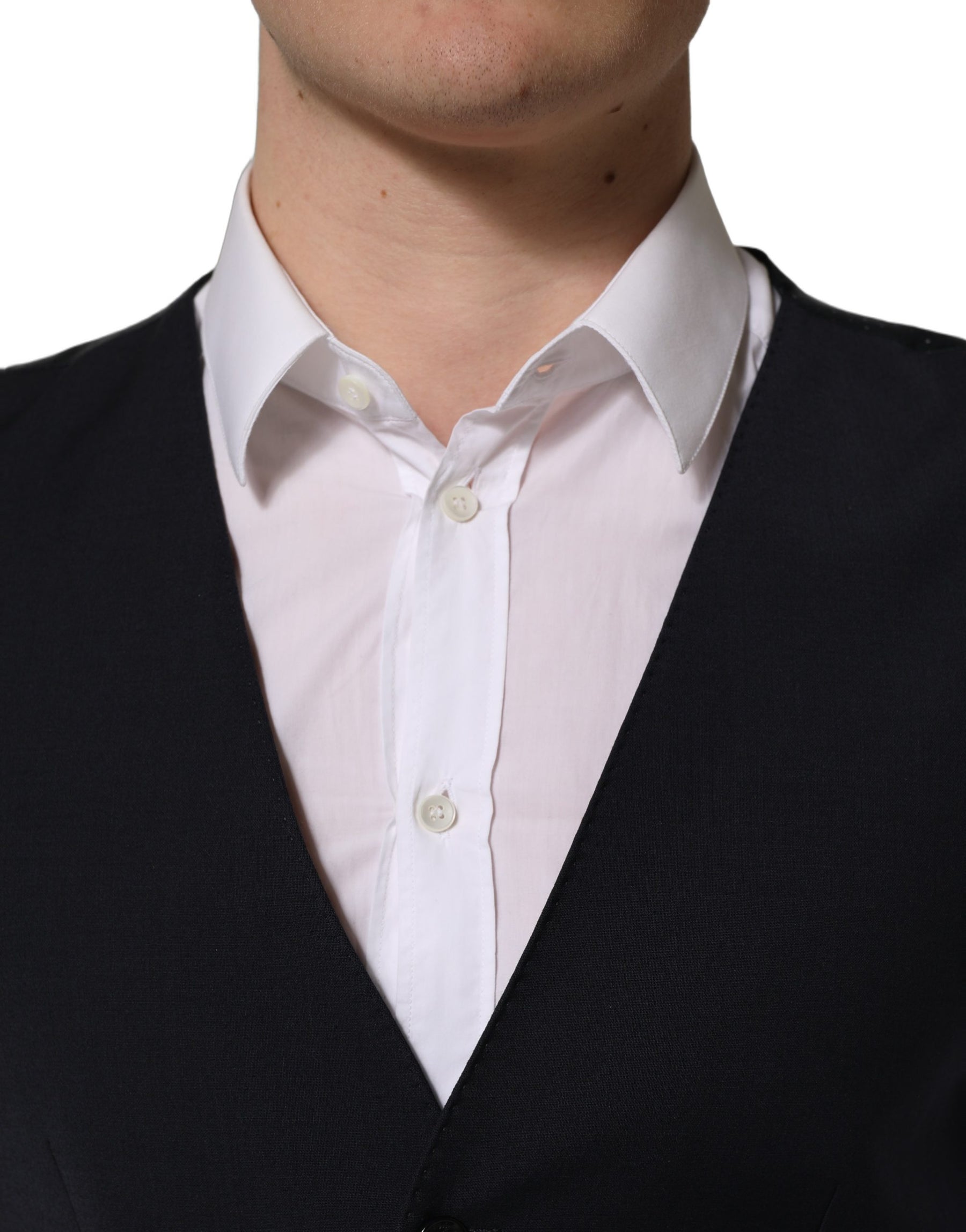 Dolce & Gabbana Black Wool Single Breasted Waistcoat Vest | Regal Royce