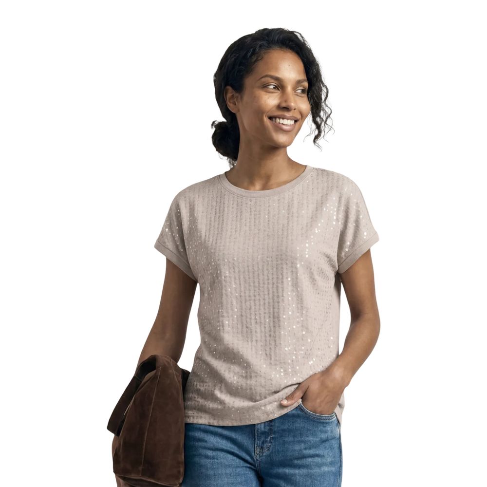 Street One Beige Polyester T-Shirt | Regal Royce