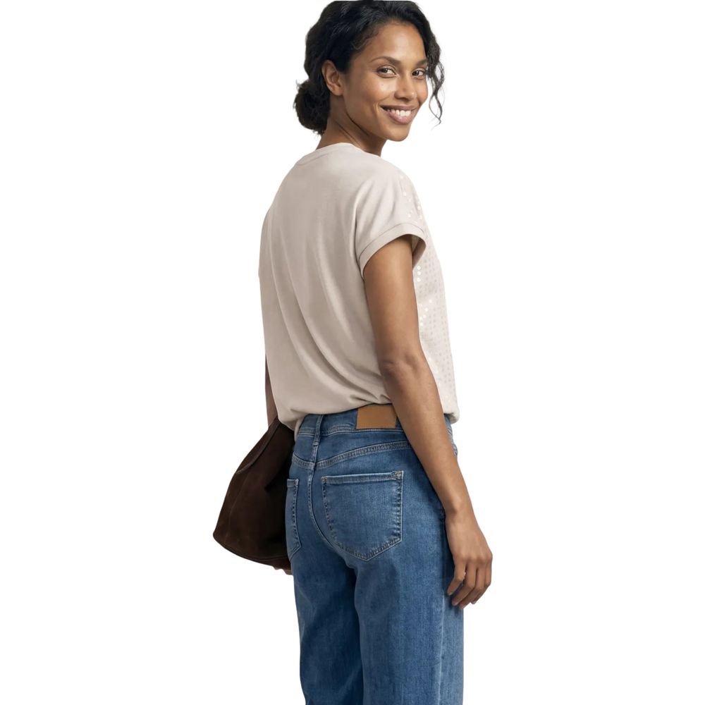 Street One Beige Polyester T-Shirt | Regal Royce