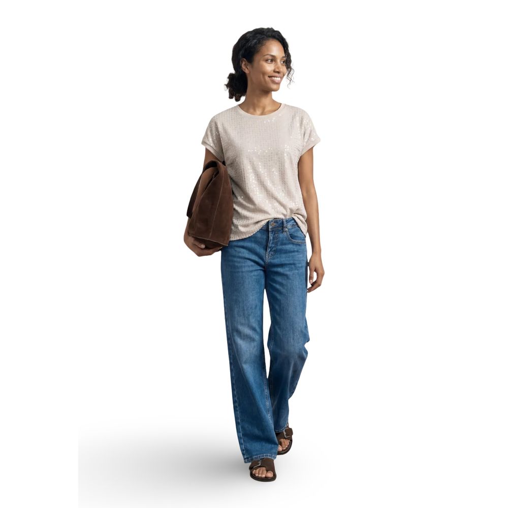 Street One Beige Polyester T-Shirt | Regal Royce