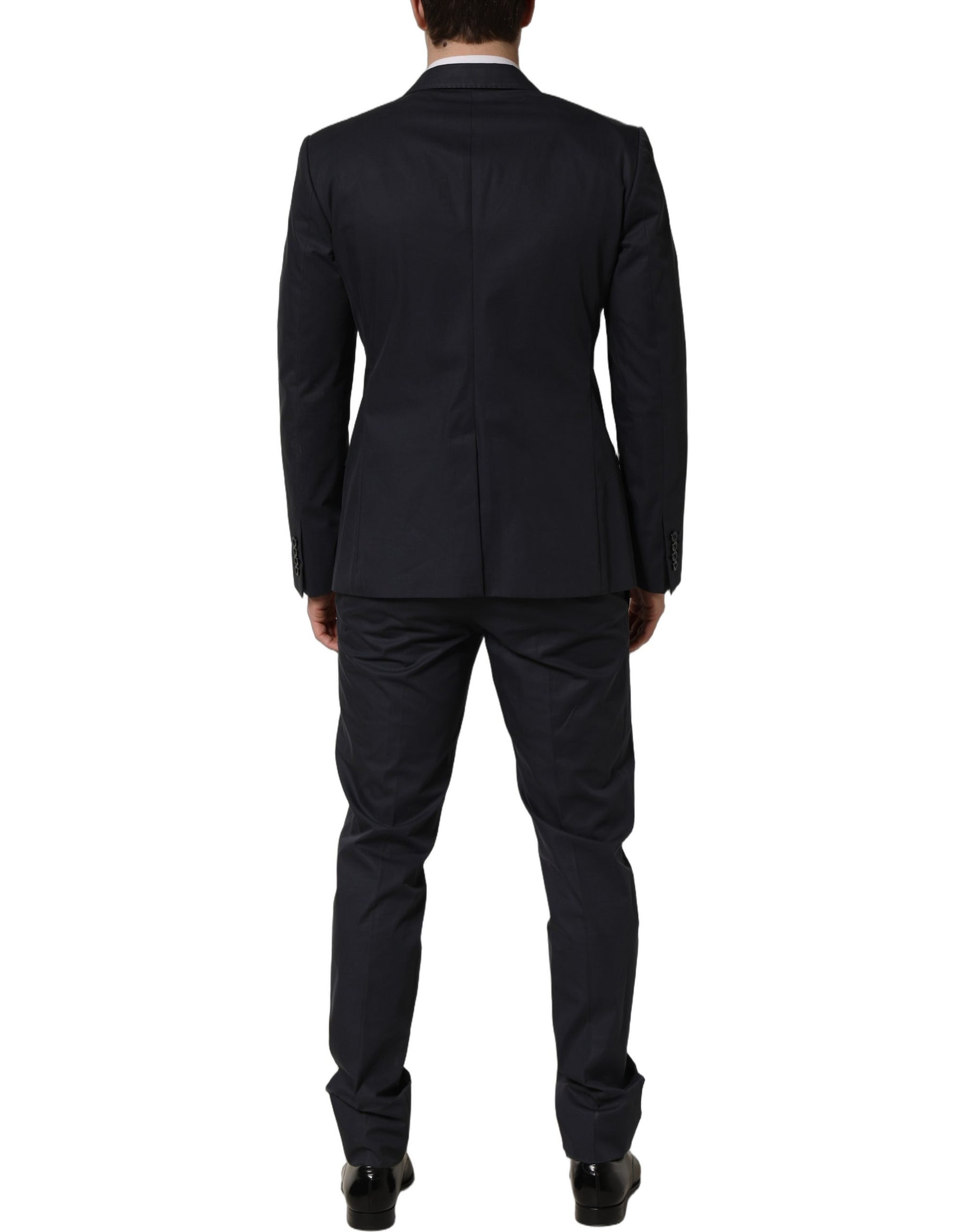 Dolce & Gabbana Blue Cotton Slim Fit Formal 2 Piece Men Suit | Regal Royce