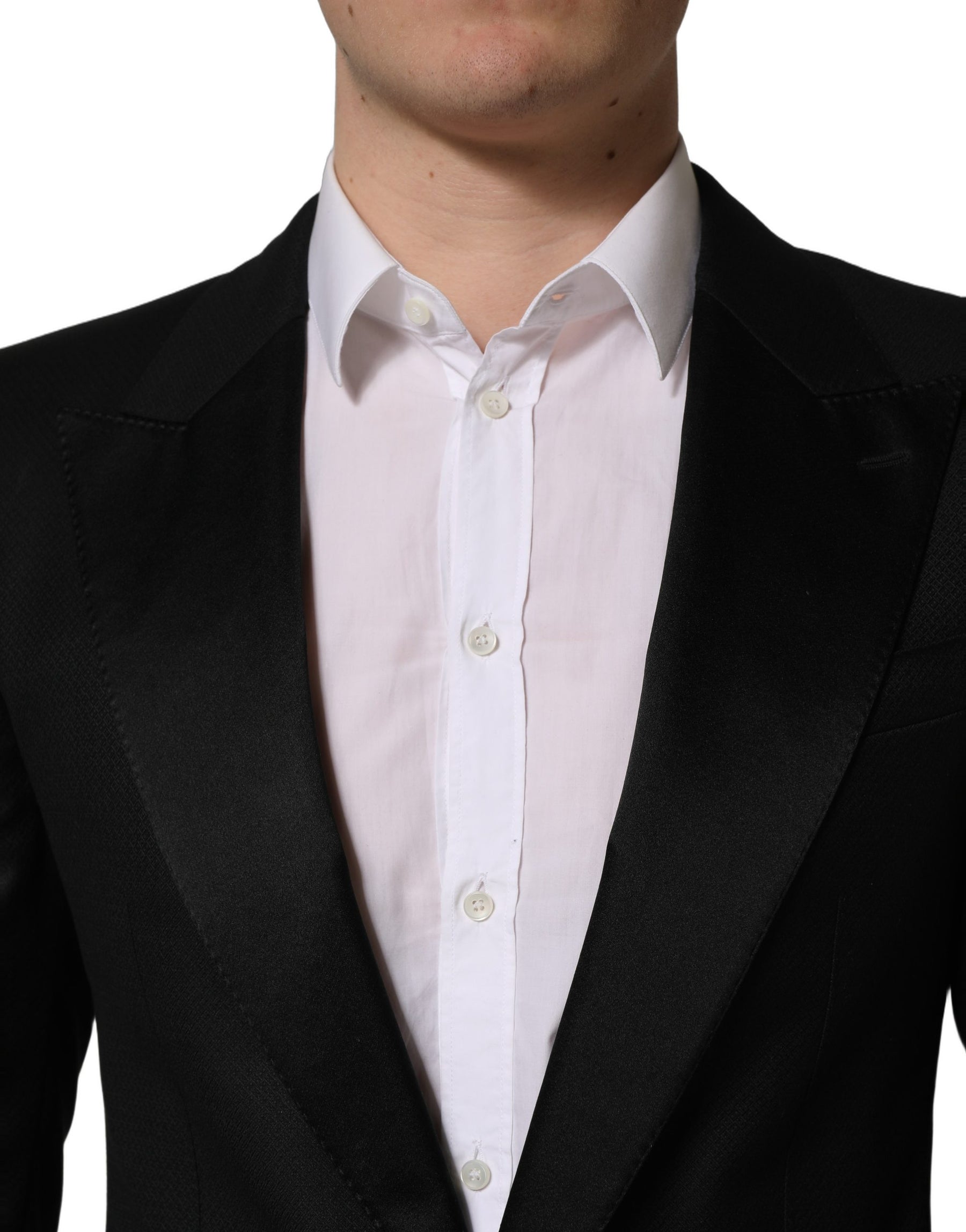 Dolce & Gabbana Black Wool Slim Fit Formal 2 Piece Men Suit | Regal Royce
